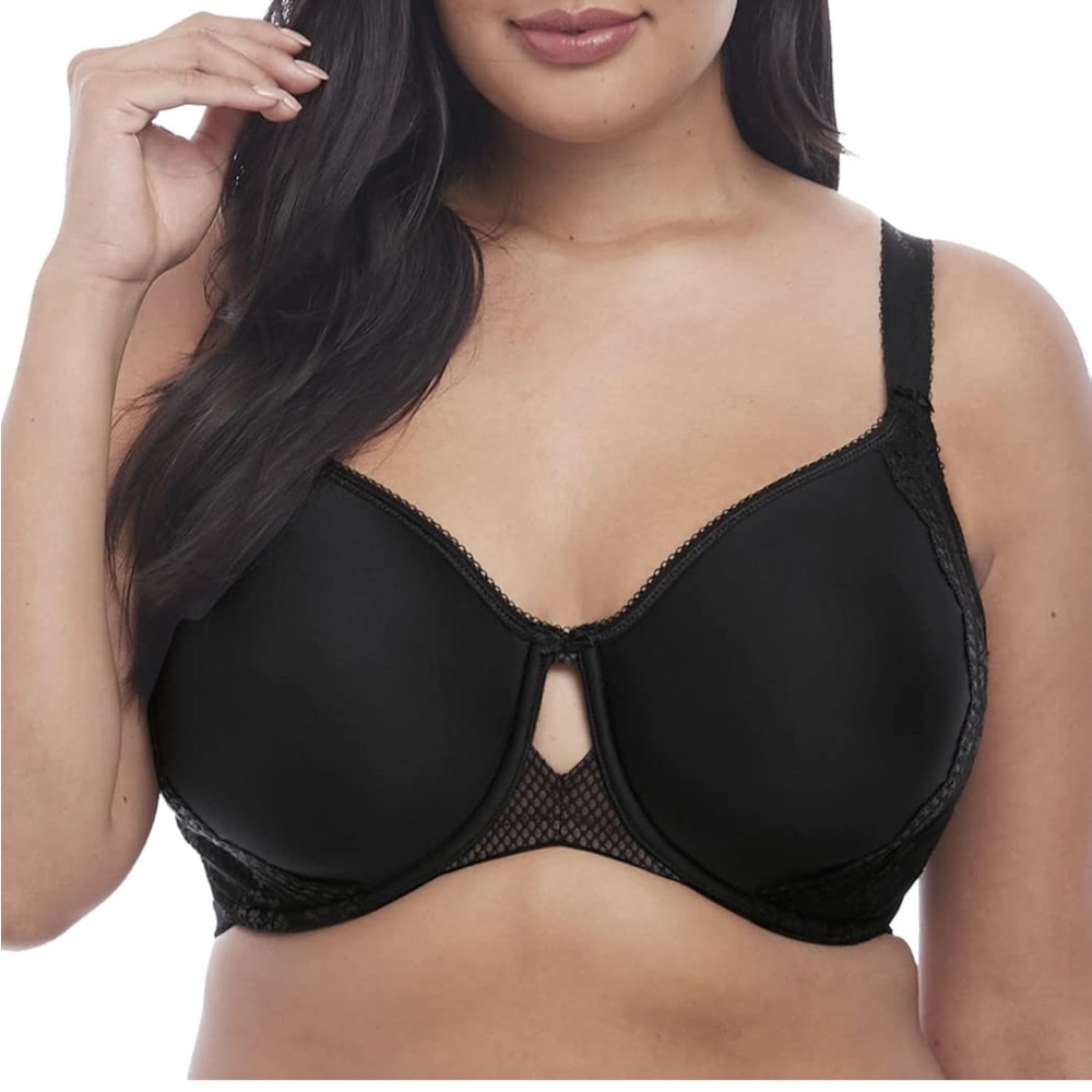 Elomi Black Underwire Full Coverage Bra with Mesh Detail